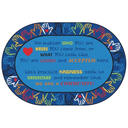 Carpets For Kids 8 x 12 ft. Hands Together Community RugOval 3908